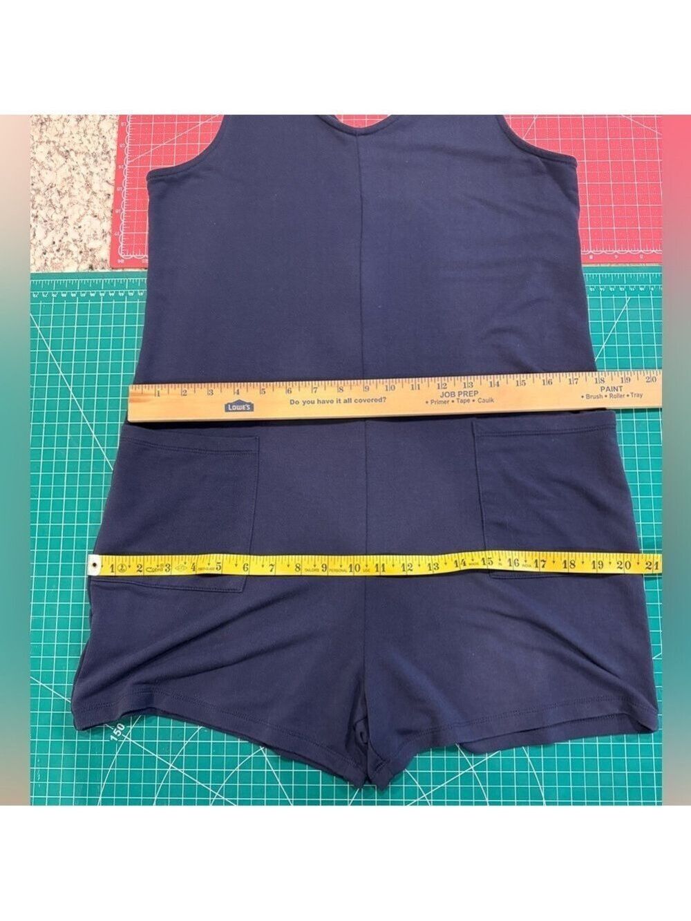 Threads 4 Thought Rainey Patch Pocket Romper Navy Small - Picture 10 of 11